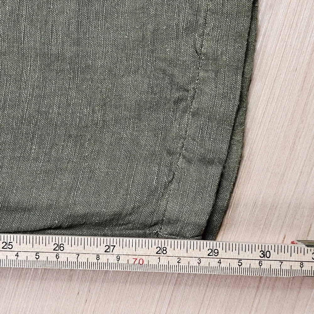 Magaschoni Man Linen Blend Pants Mens 33x29 Green Casual Lightweight Trousers